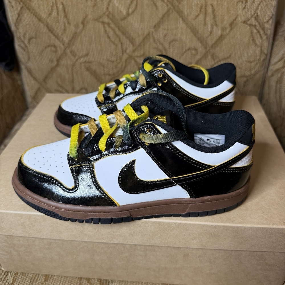 Nike Dunk Low SE Panda-Monium White Black Fauna Brown (GS) - HQ9294-100 Size 4.5